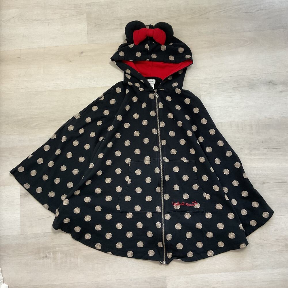 Disney Parks Authentic Apparel Minnie Mouse Sweatshirt Poncho XL Polka Dot